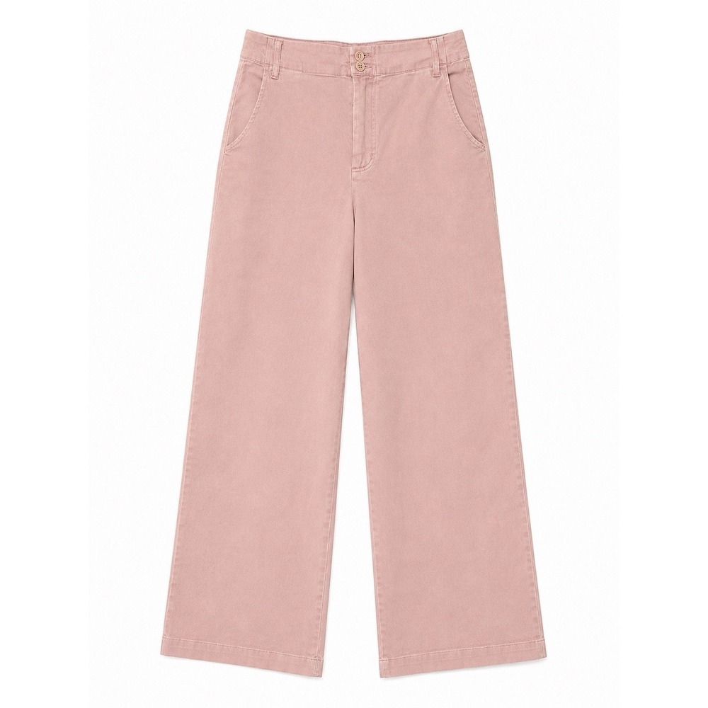 YFB Women's Size M Pink Lyocell Wide Leg Pants High Rise Stretch Casual Boho